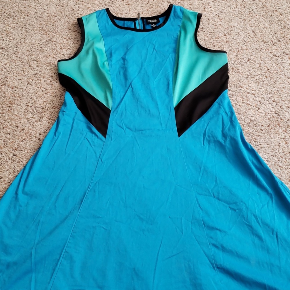 Prabal Gurung dress blue teal black s. 16